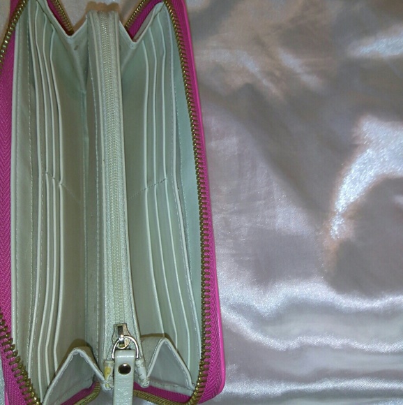 Kate Spade Pink Saffiano Leather Laser Cut Wallet - Picture 5 of 7